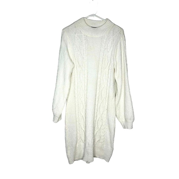 Allison Brittney Dresses & Skirts - ALLISON BRITTNEY Wome’s Knit Cable Dress Size XL‎ White